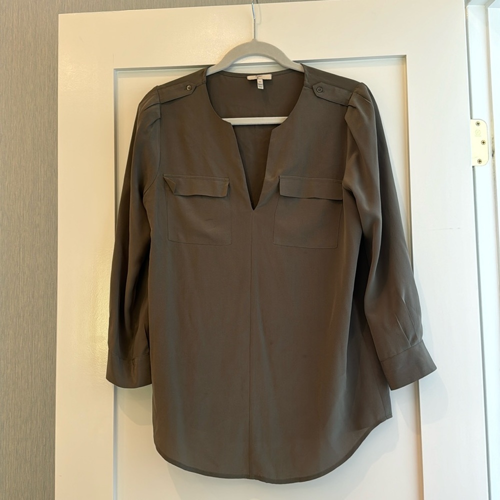 Joie green silk top